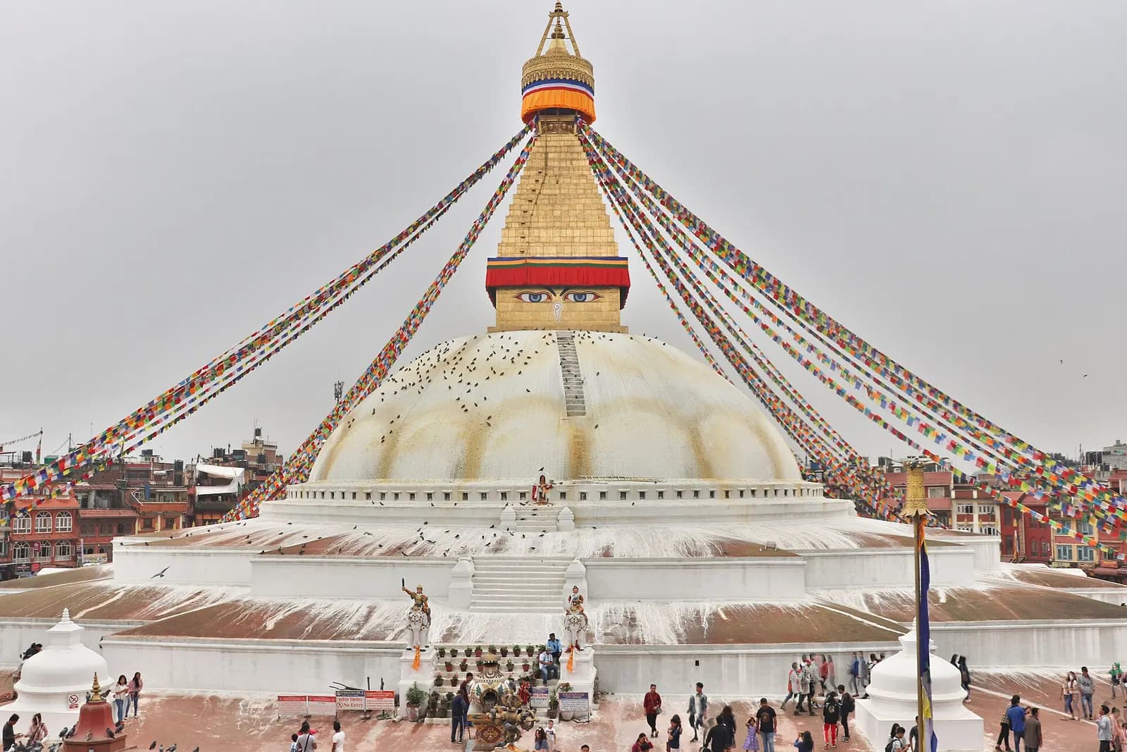 Prayer flags over Boudhanath Stupa