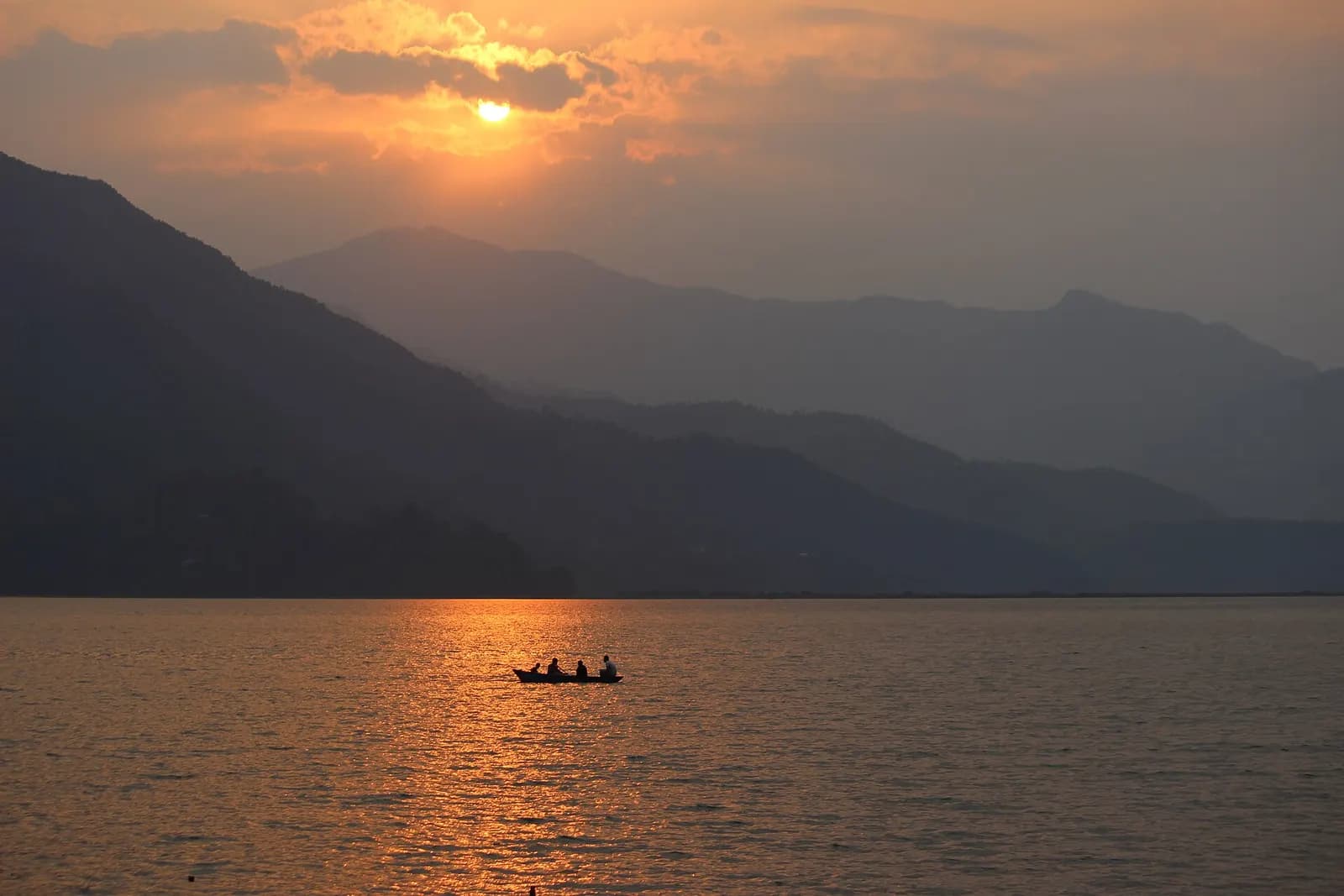 Sunset over Phewa Lake