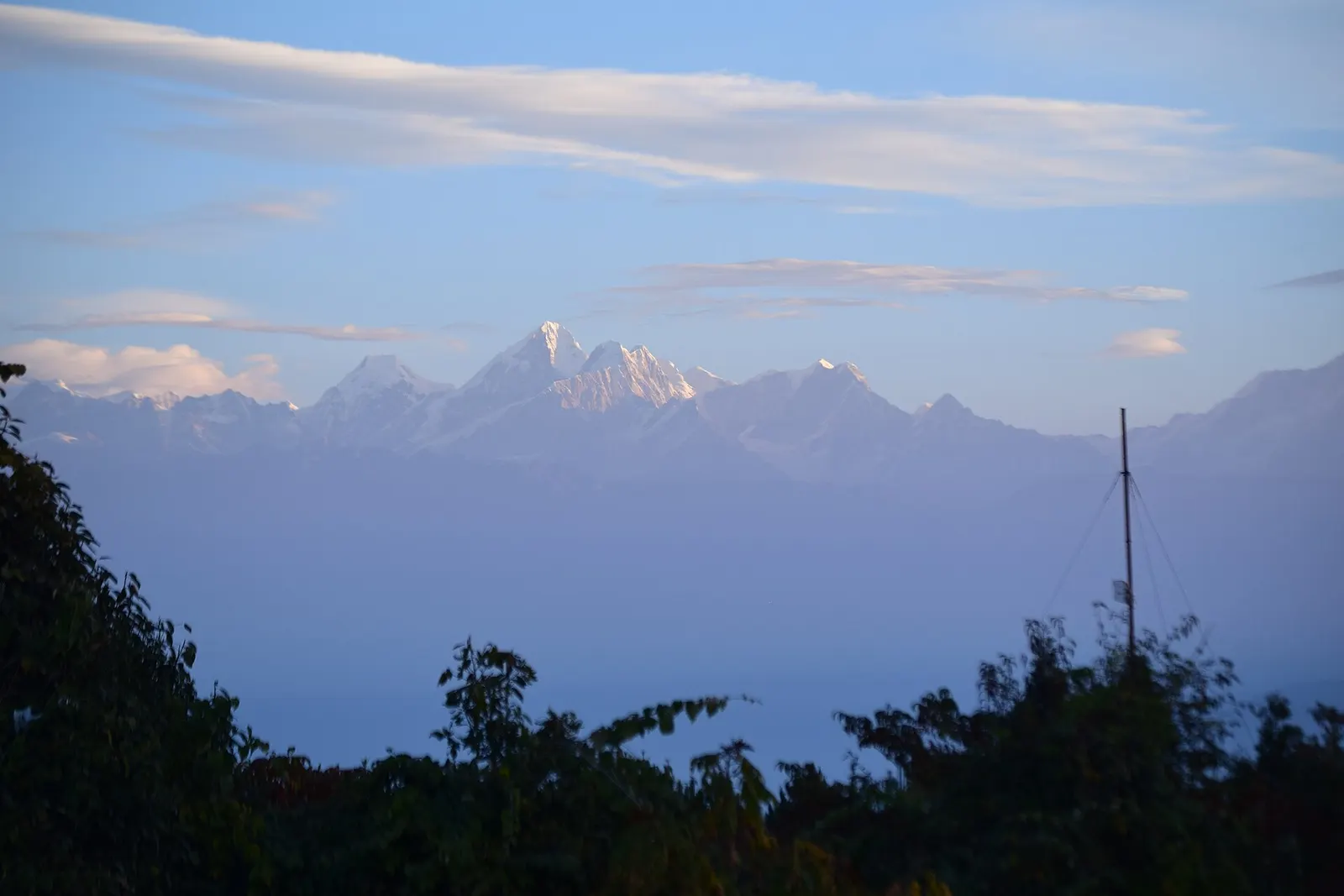 Himalayan peaks on the horizon from Nagarkot
